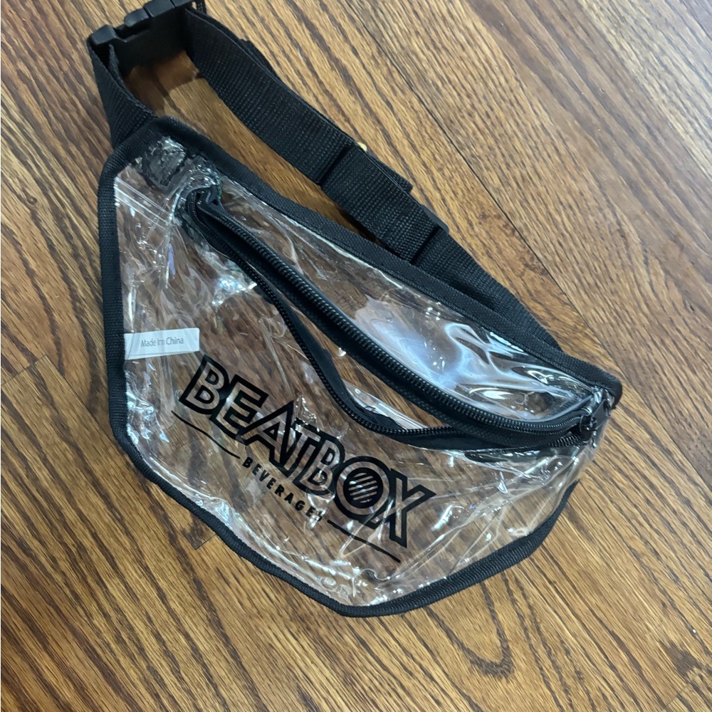 Rare Beatbox Beverages Fanny Pack Bag Black  Clear Logo Concert Gameday